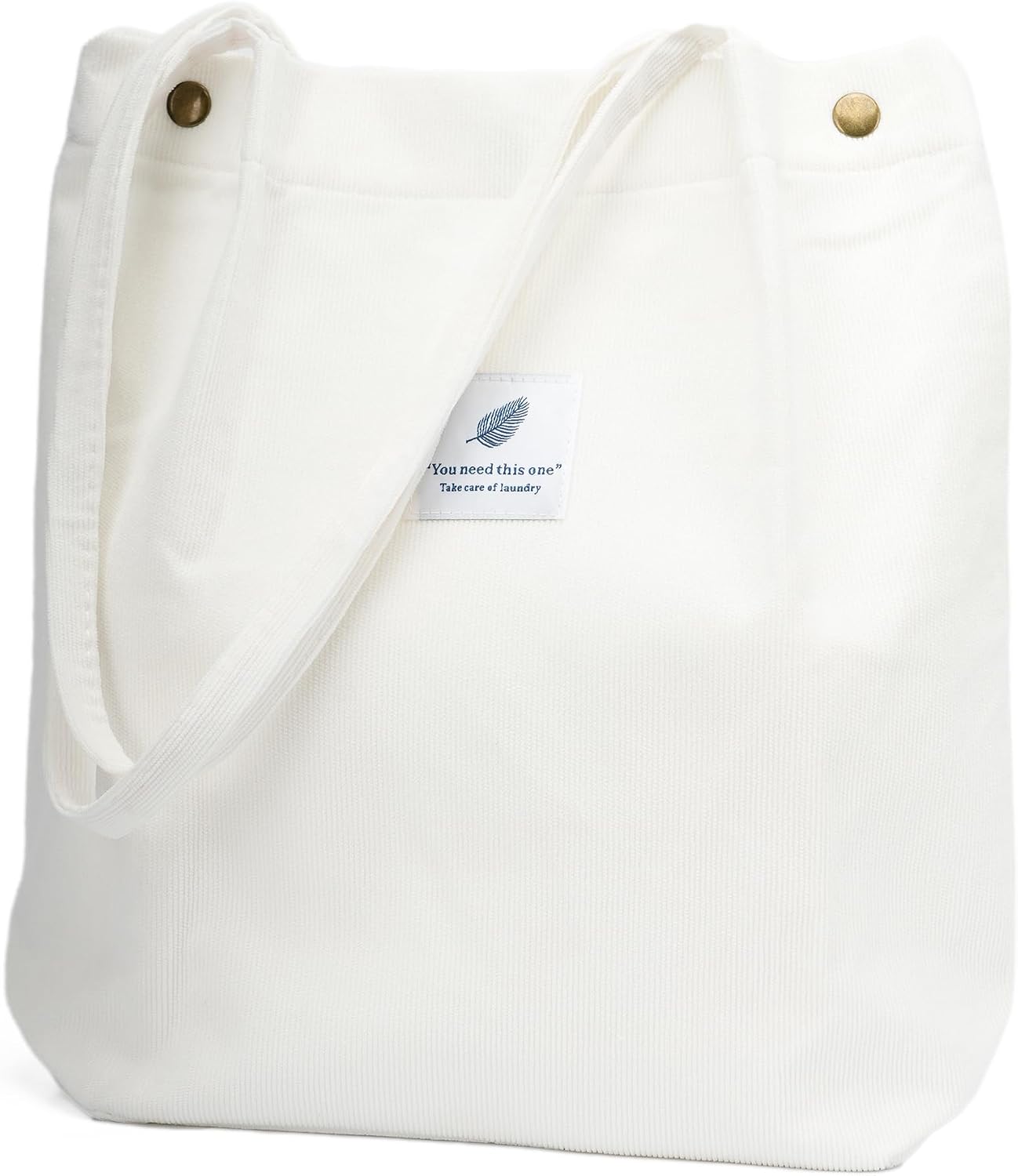 Women's Corduroy Tote Bag with Pocket