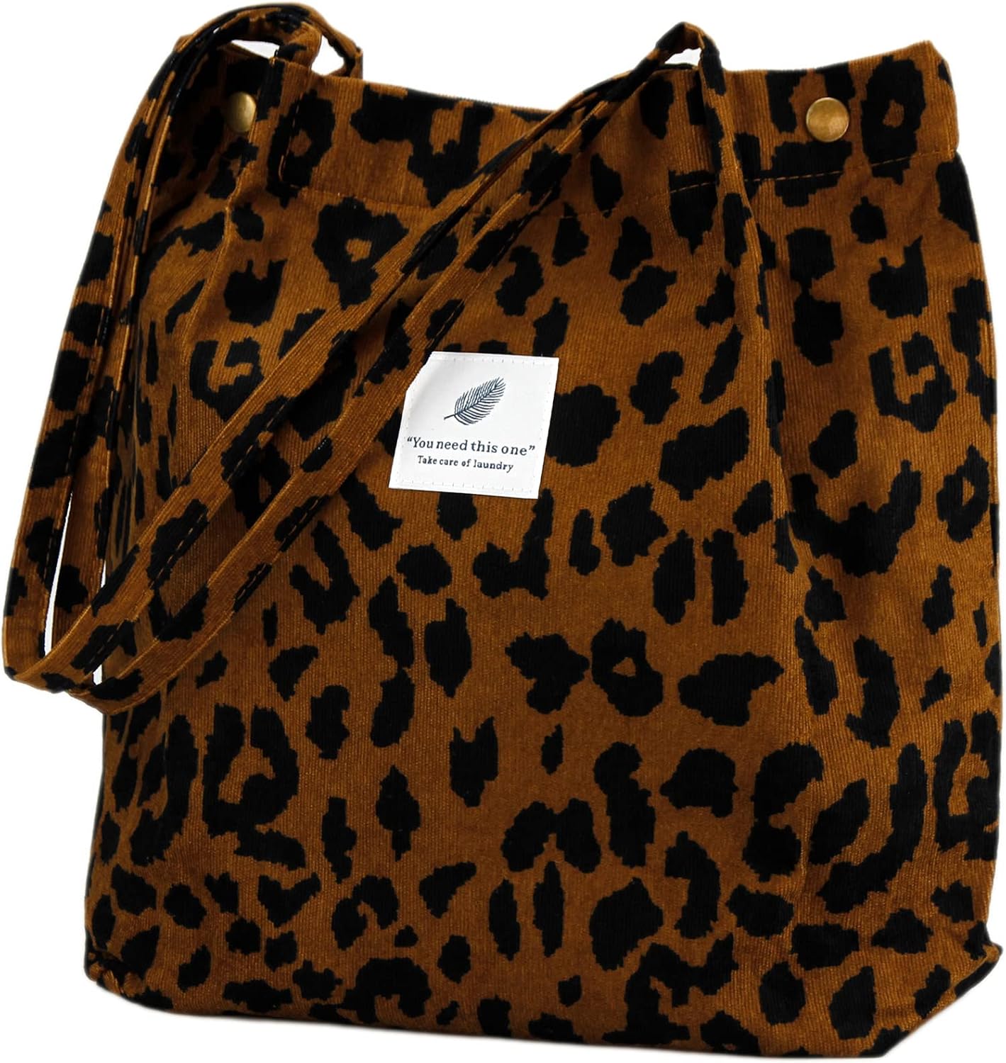 Women's Corduroy Tote Bag with Pocket