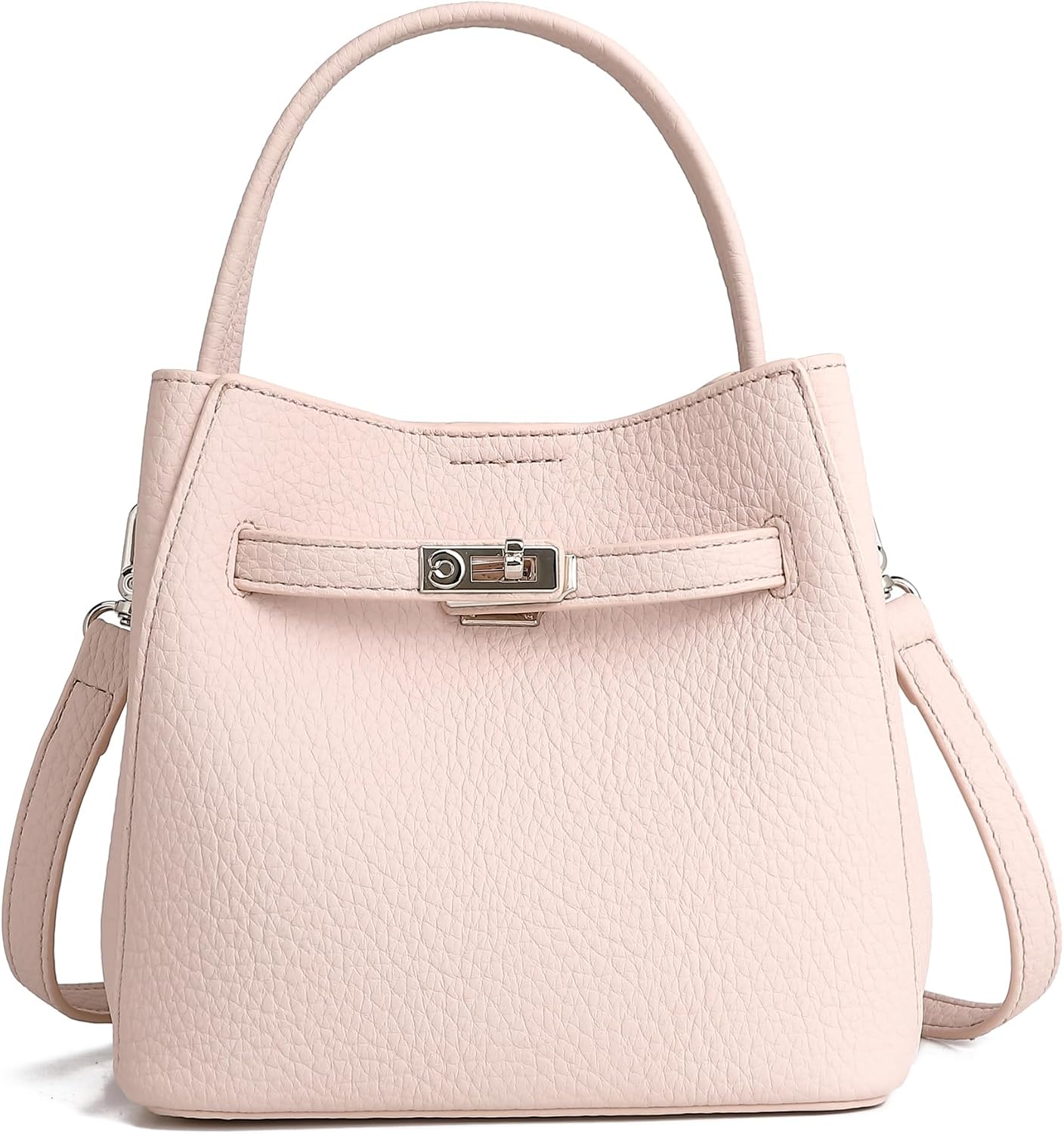 Women's Litchi Bucket Crossbody Bag