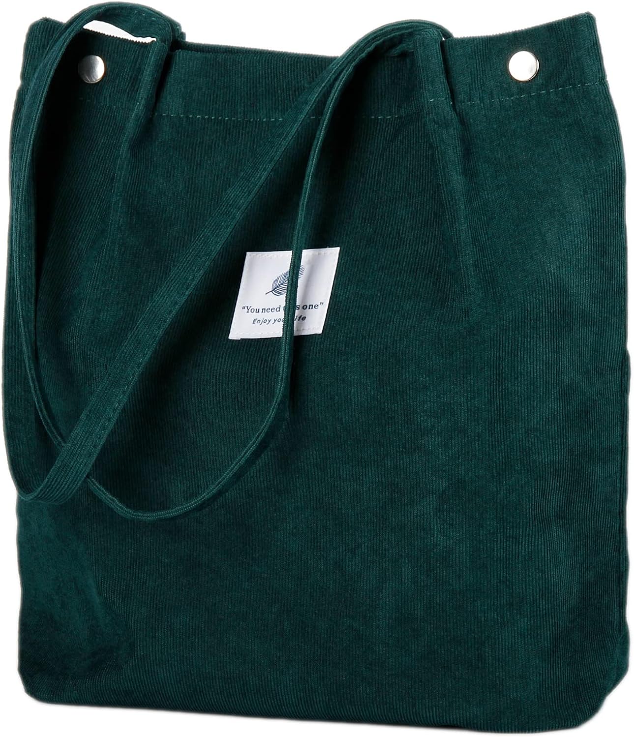 Women's Corduroy Tote Bag with Pocket