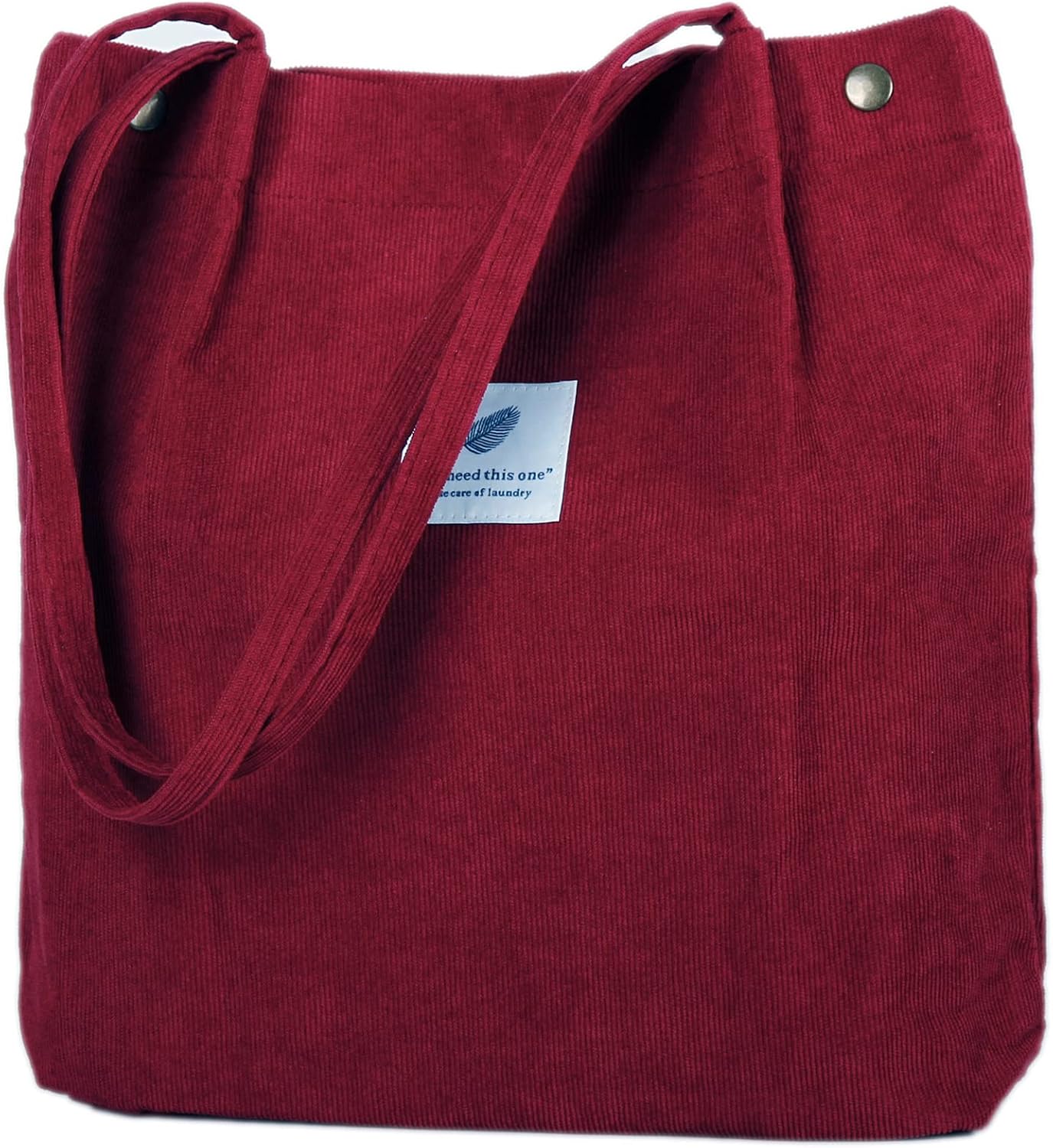 Women's Corduroy Tote Bag with Pocket