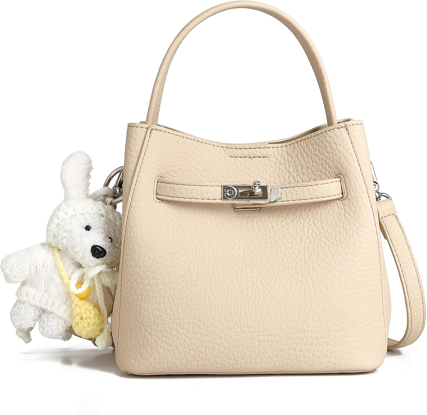 Women's Litchi Bucket Crossbody Bag