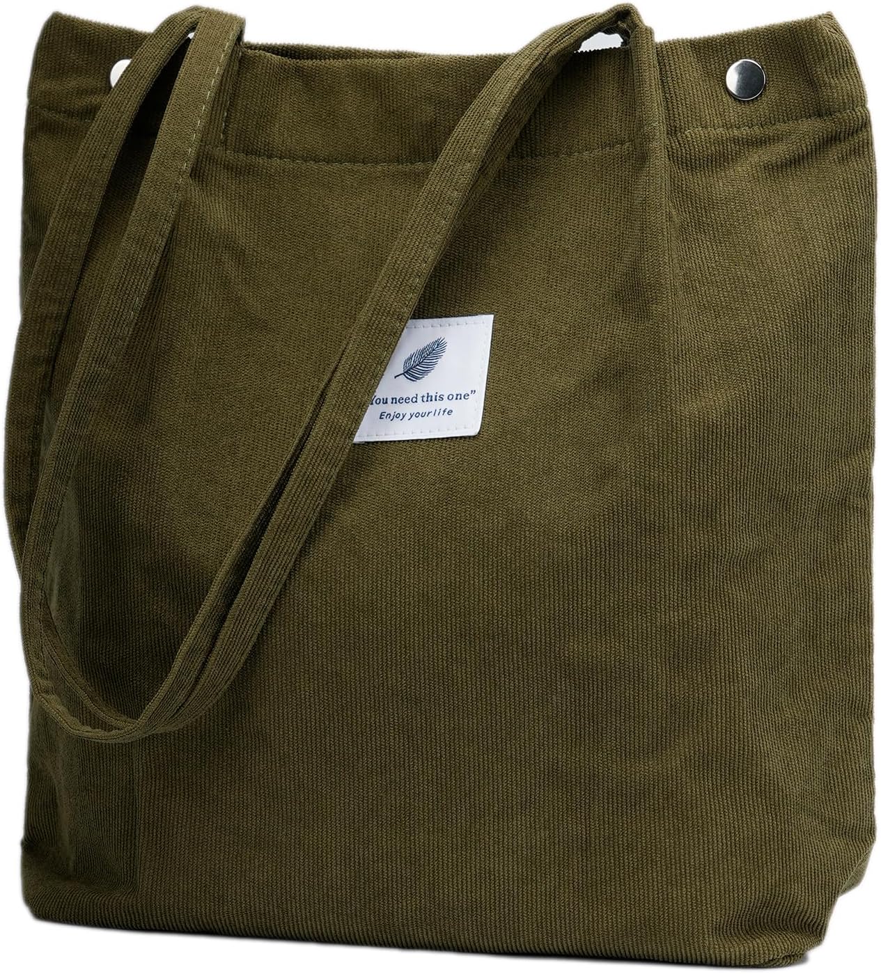 Women's Corduroy Tote Bag with Pocket