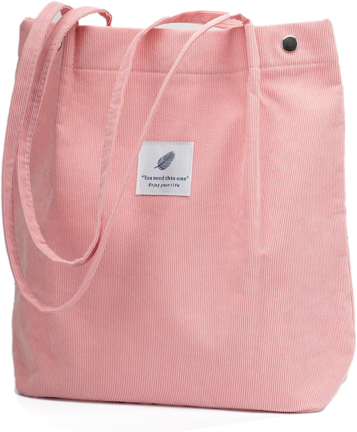 Women's Corduroy Tote Bag with Pocket