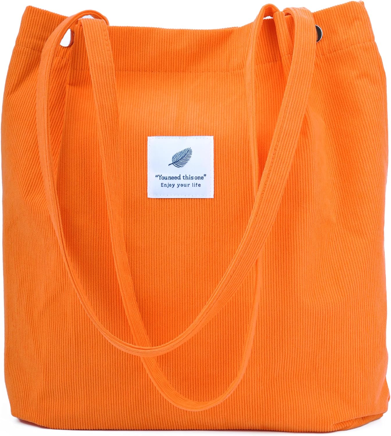 Women's Corduroy Tote Bag with Pocket