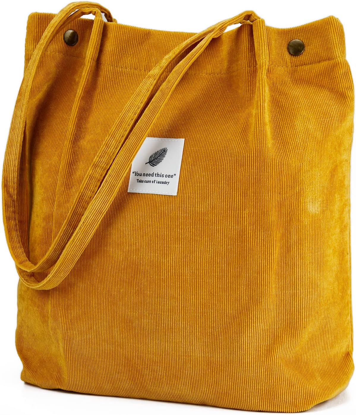 Women's Corduroy Tote Bag with Pocket
