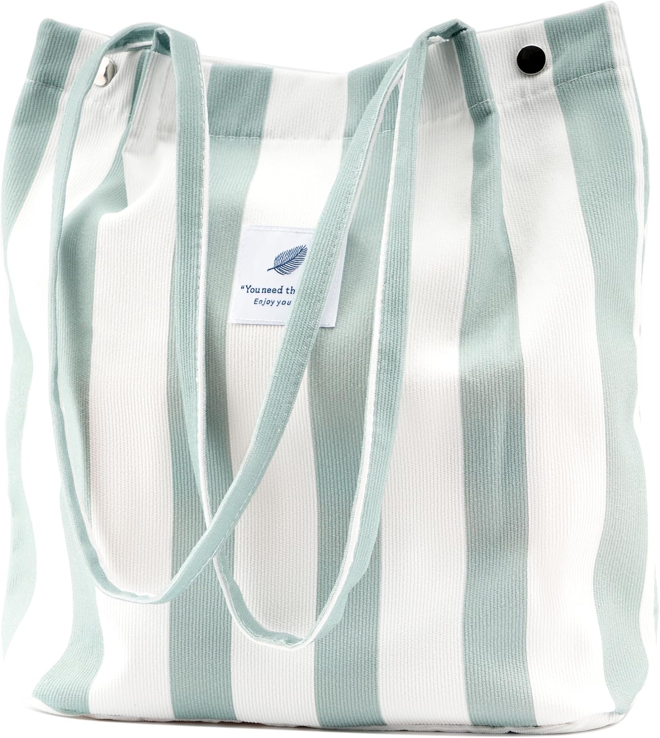 Women's Corduroy Tote Bag with Pocket
