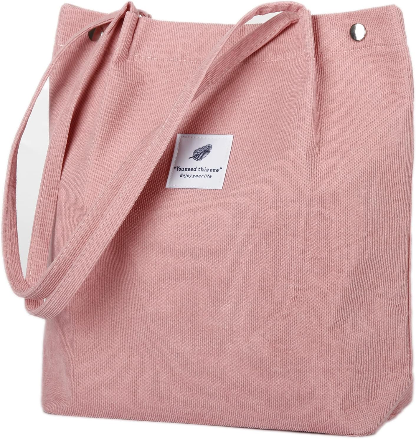 Women's Corduroy Tote Bag with Pocket