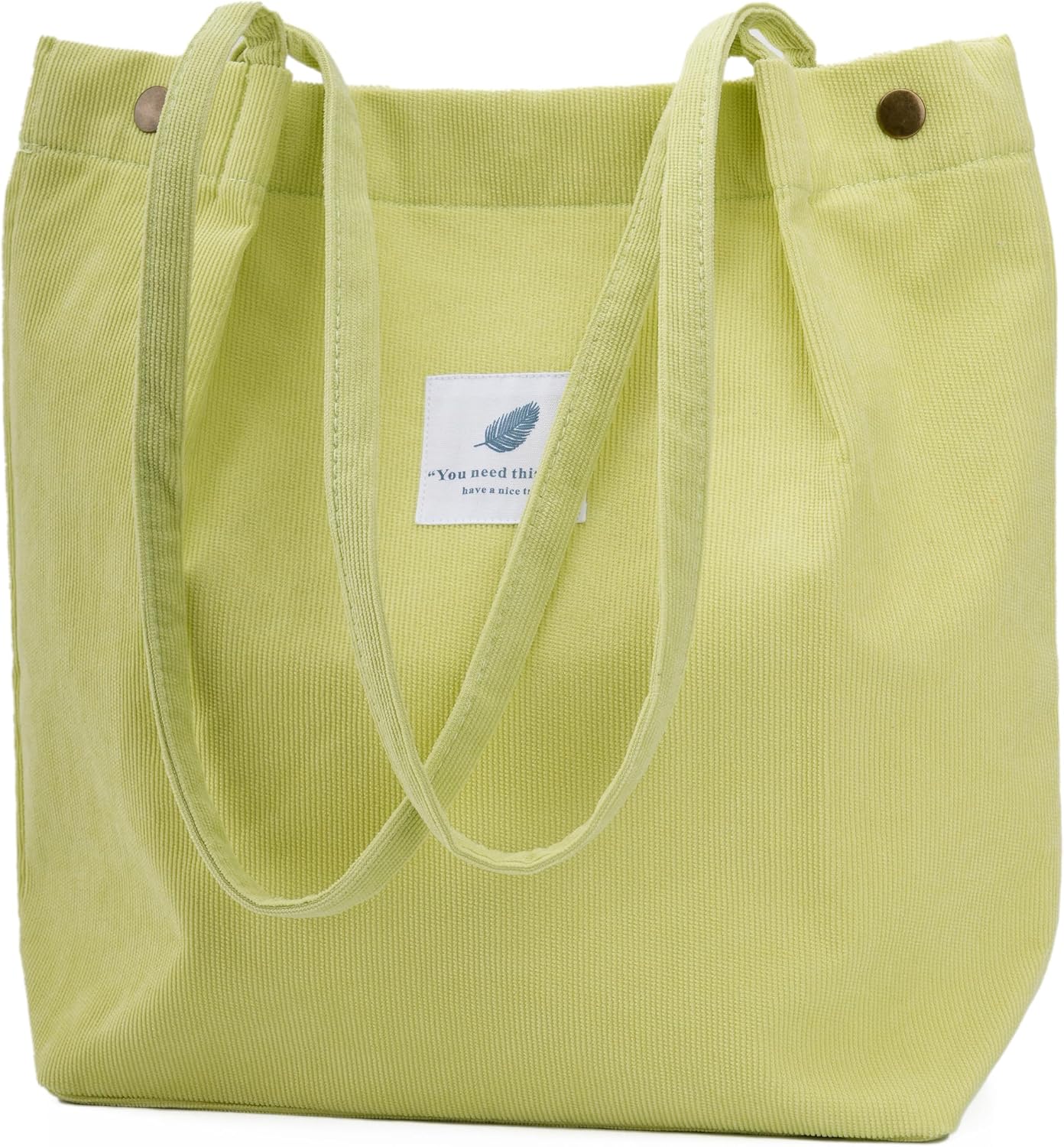 Women's Corduroy Tote Bag with Pocket