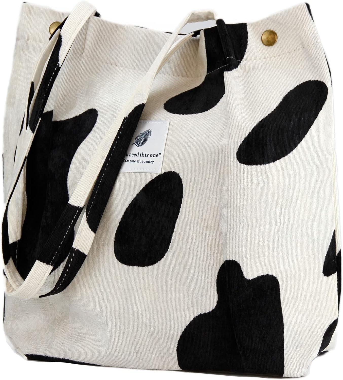 Women's Corduroy Tote Bag with Pocket