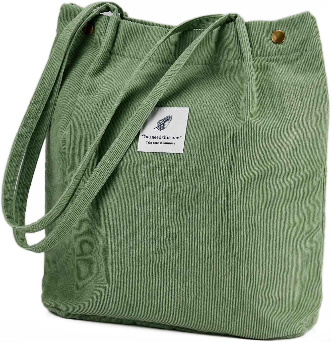 Women's Corduroy Tote Bag with Pocket