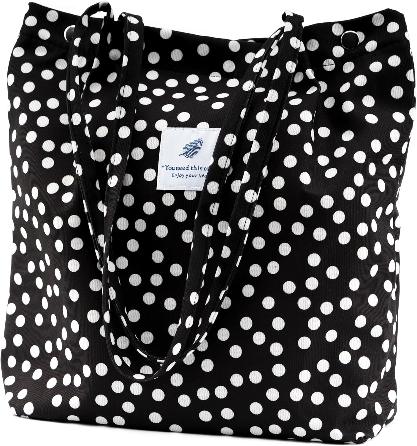 Women's Corduroy Tote Bag with Pocket