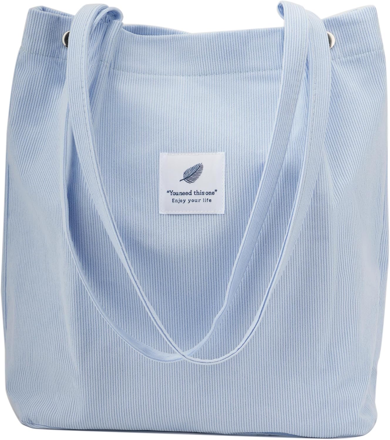 Women's Corduroy Tote Bag with Pocket