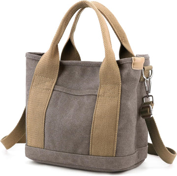 Women's Zipper Canvas Tote Bag