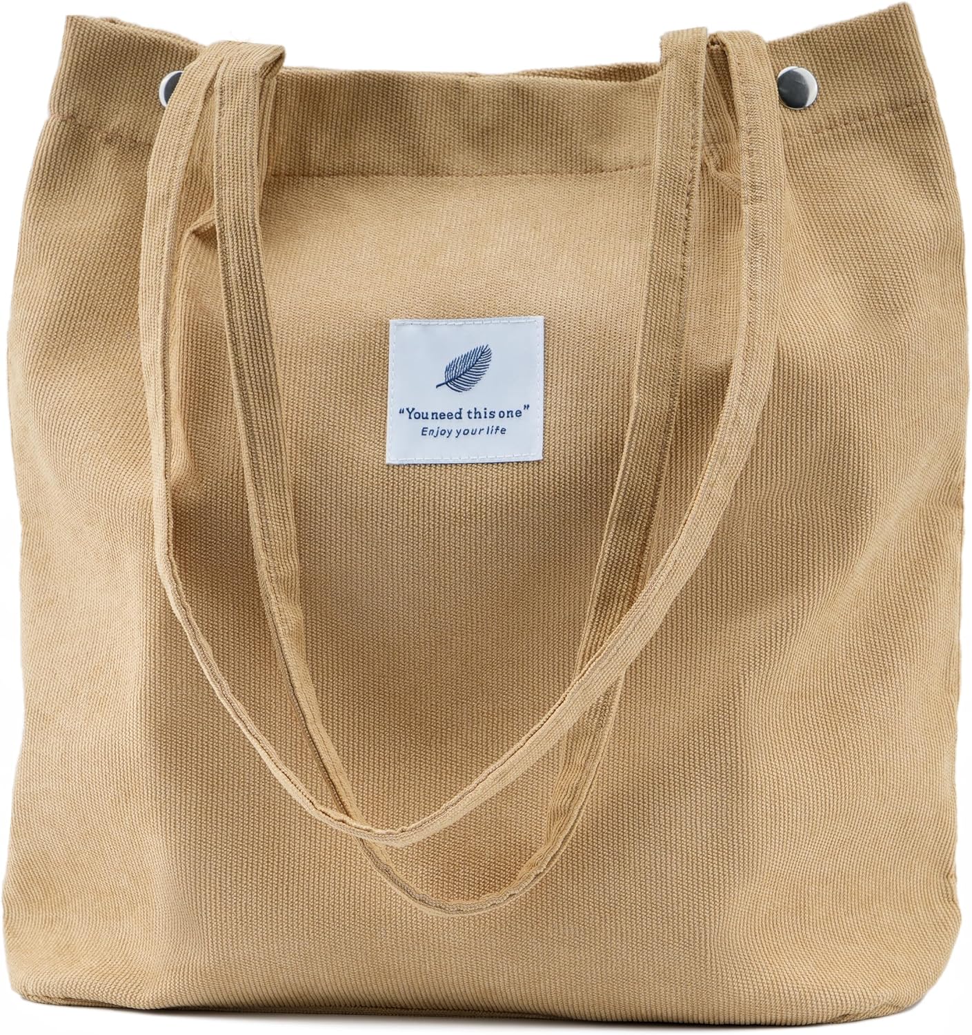 Women's Corduroy Tote Bag with Pocket