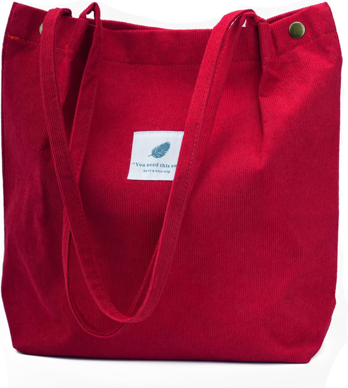 Women's Corduroy Tote Bag with Pocket