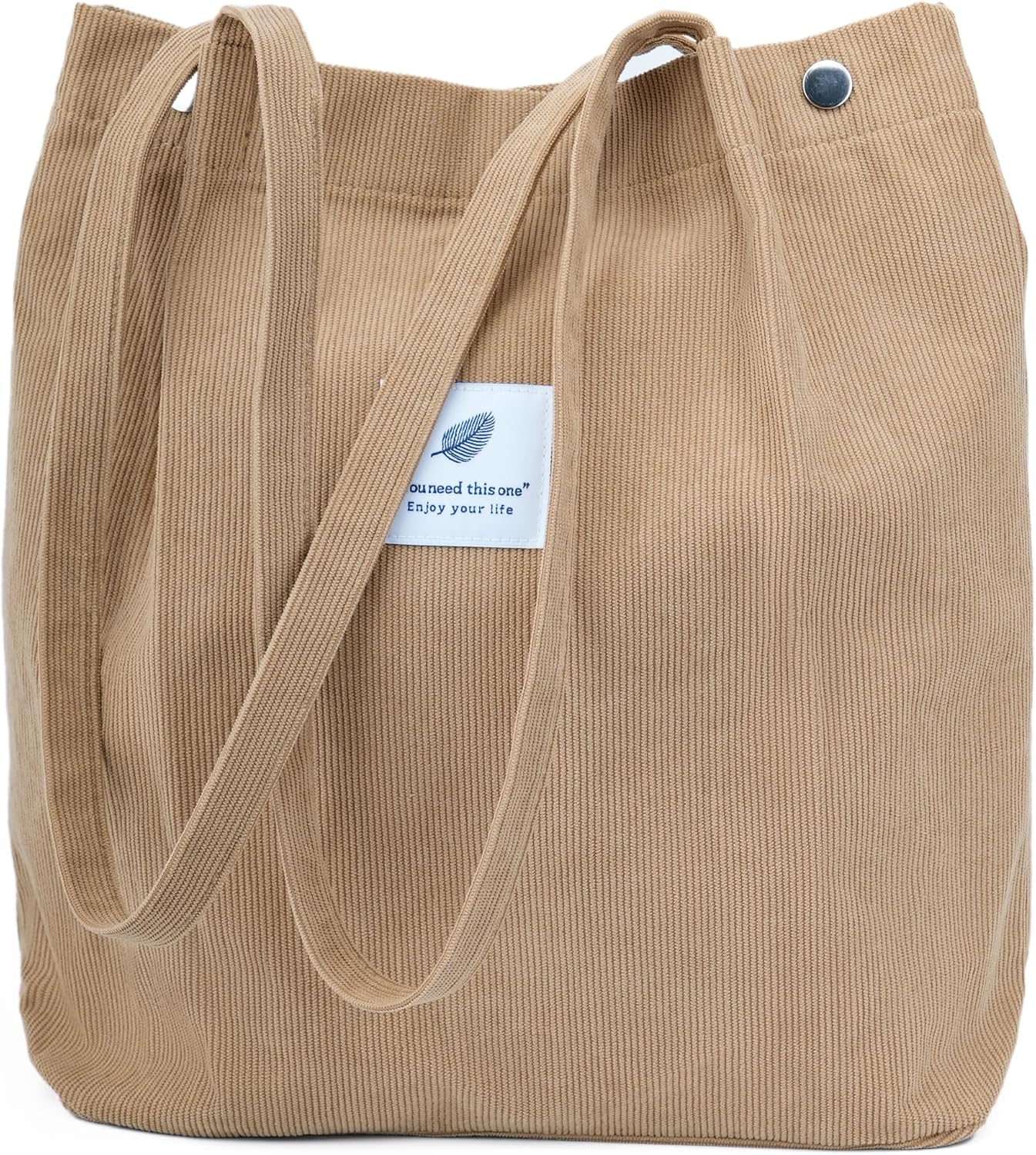 Women's Corduroy Tote Bag with Pocket
