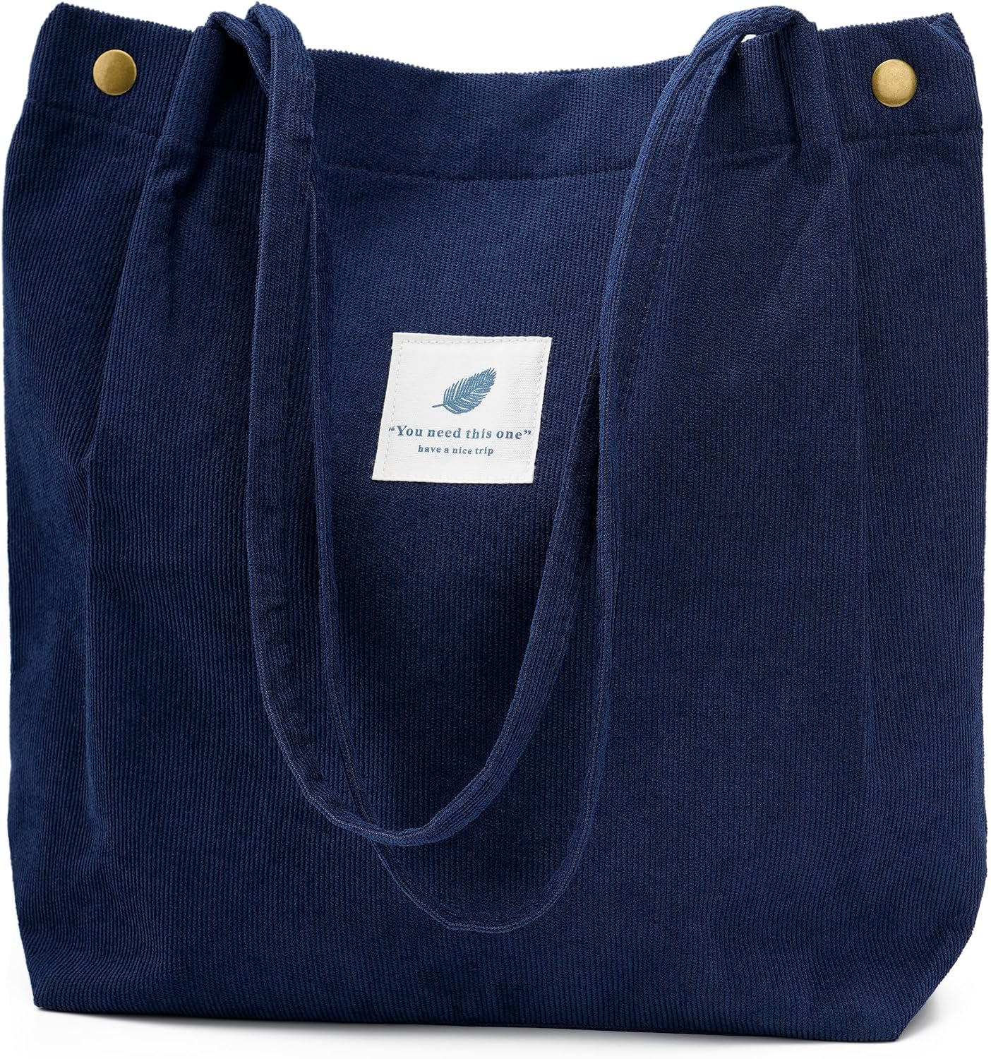 Women's Corduroy Tote Bag with Pocket