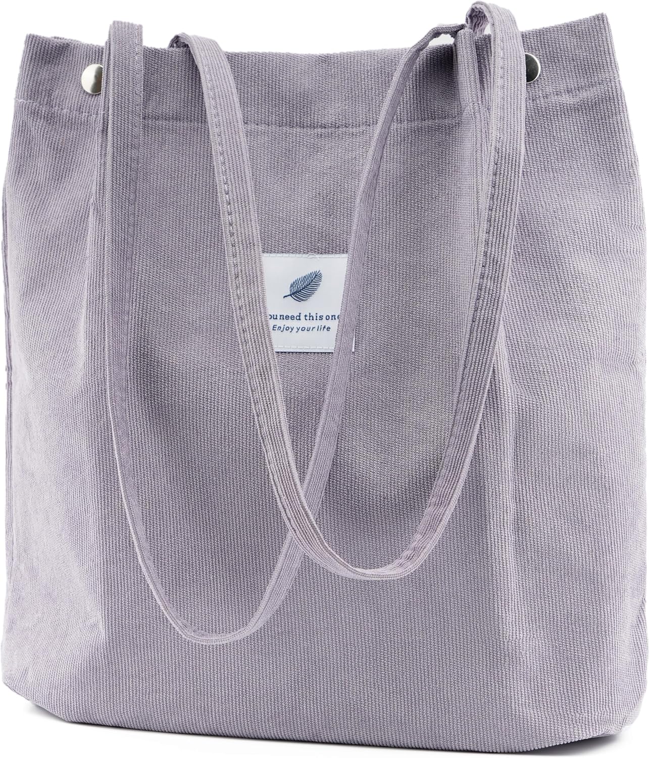 Women's Corduroy Tote Bag with Pocket