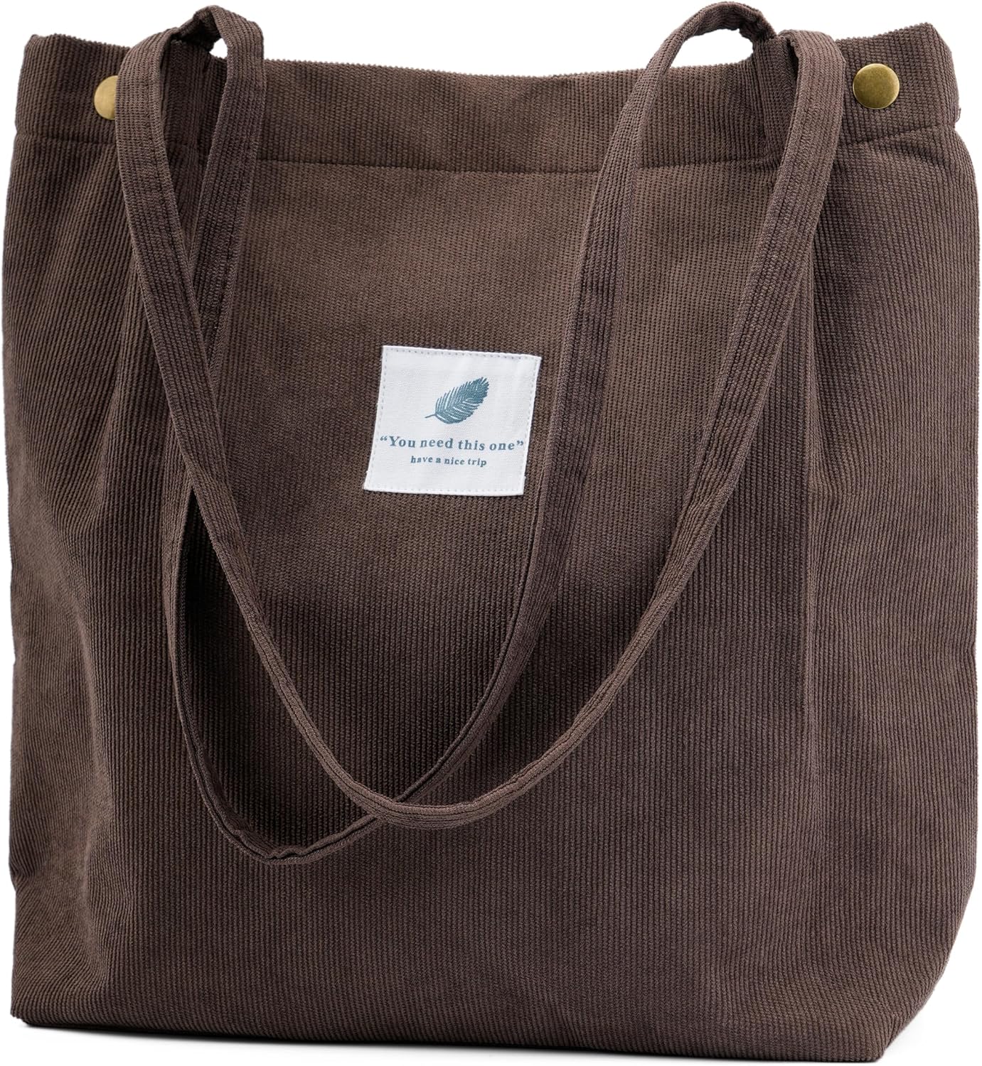 Women's Corduroy Tote Bag with Pocket