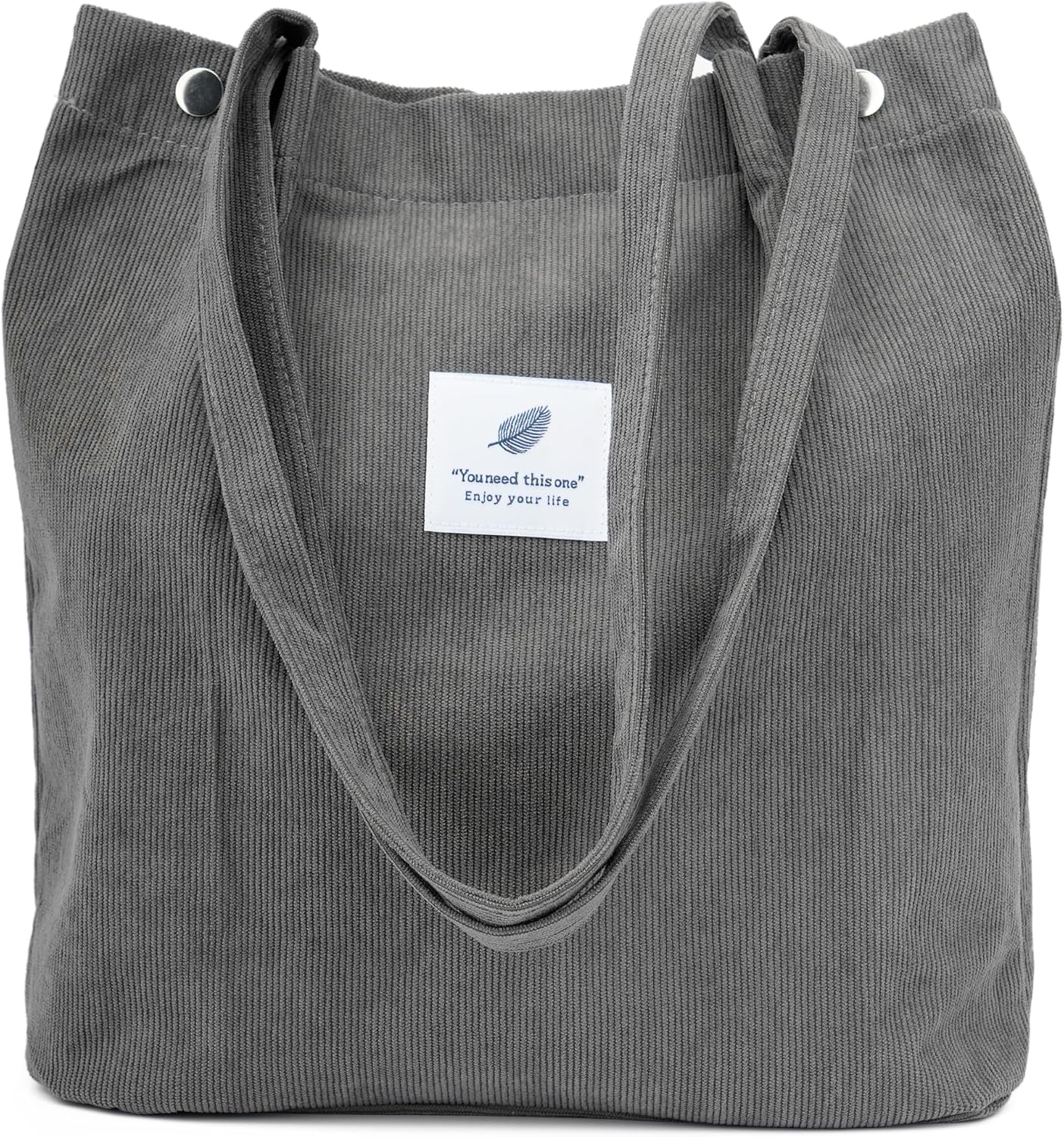 Women's Corduroy Tote Bag with Pocket