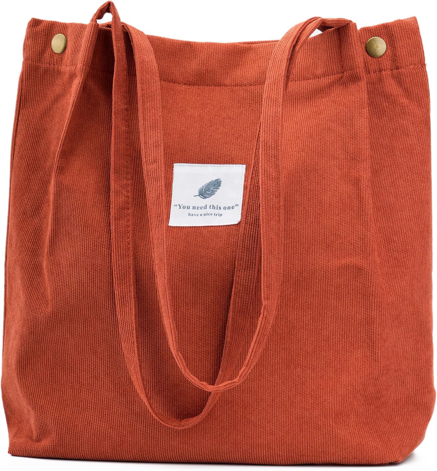 Women's Corduroy Tote Bag with Pocket